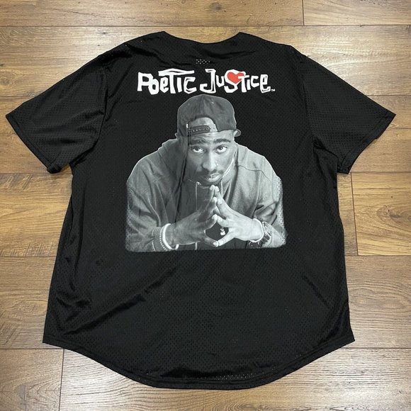 Poetic Justice Jersey Adult XXL Tupac Shakur 2Pac Lucky Los Angeles Baseball NWT - Picture 1 of 10
